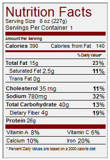 nutrition info