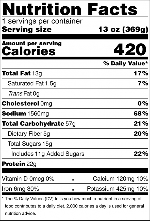 nutrition info