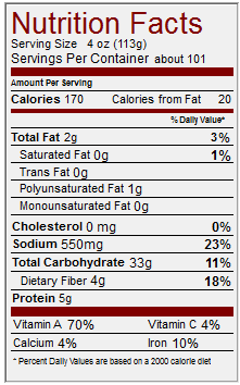 nutrition info