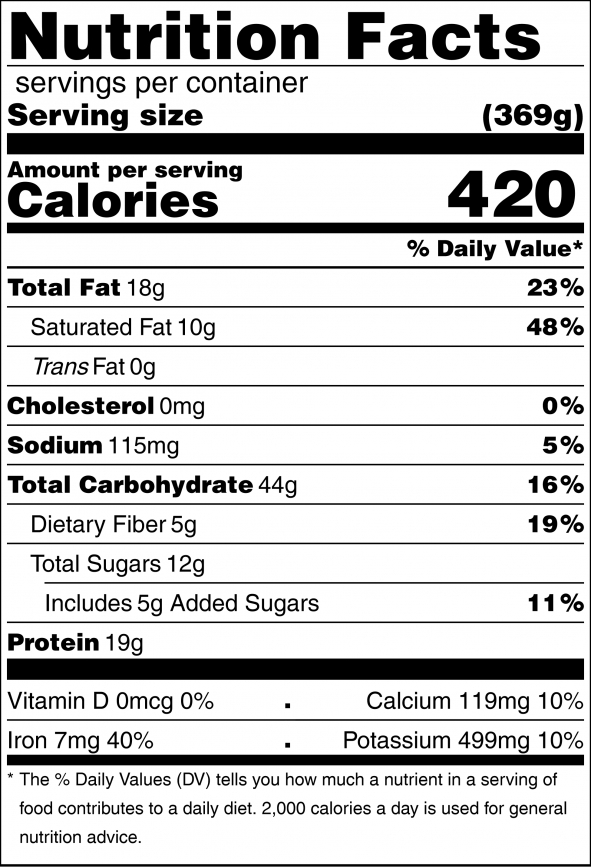 nutrition info