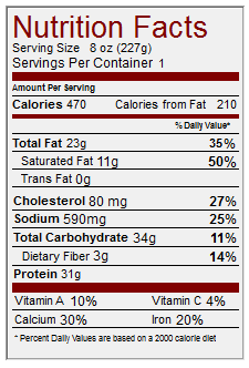 nutrition info