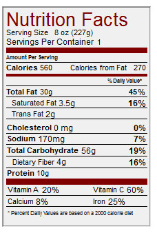 nutrition info