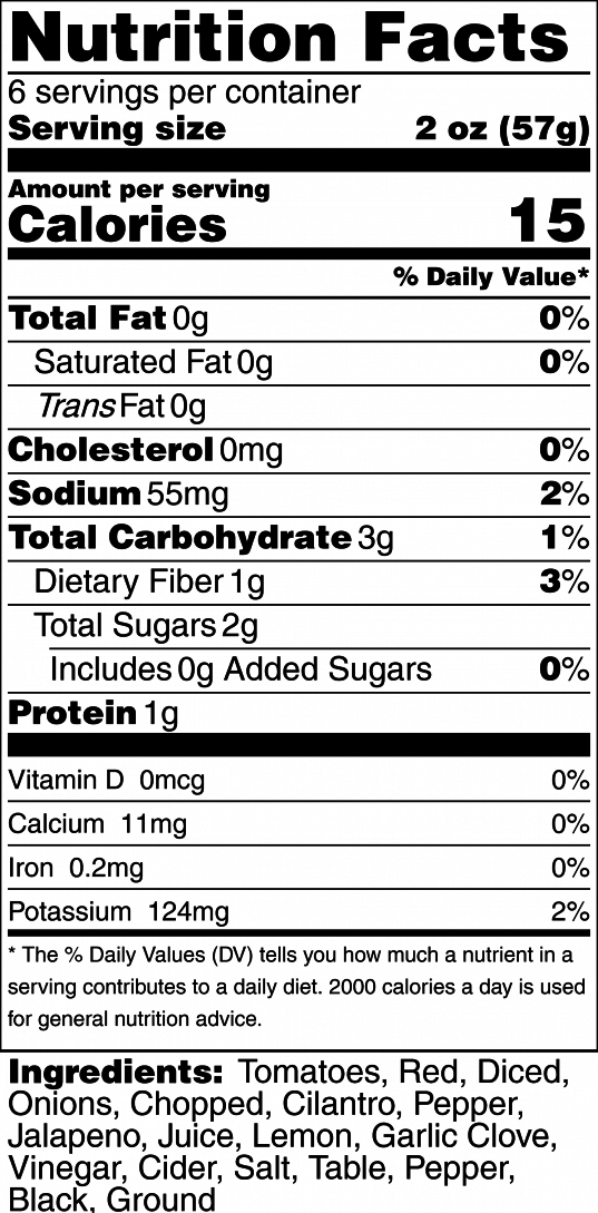 nutrition info